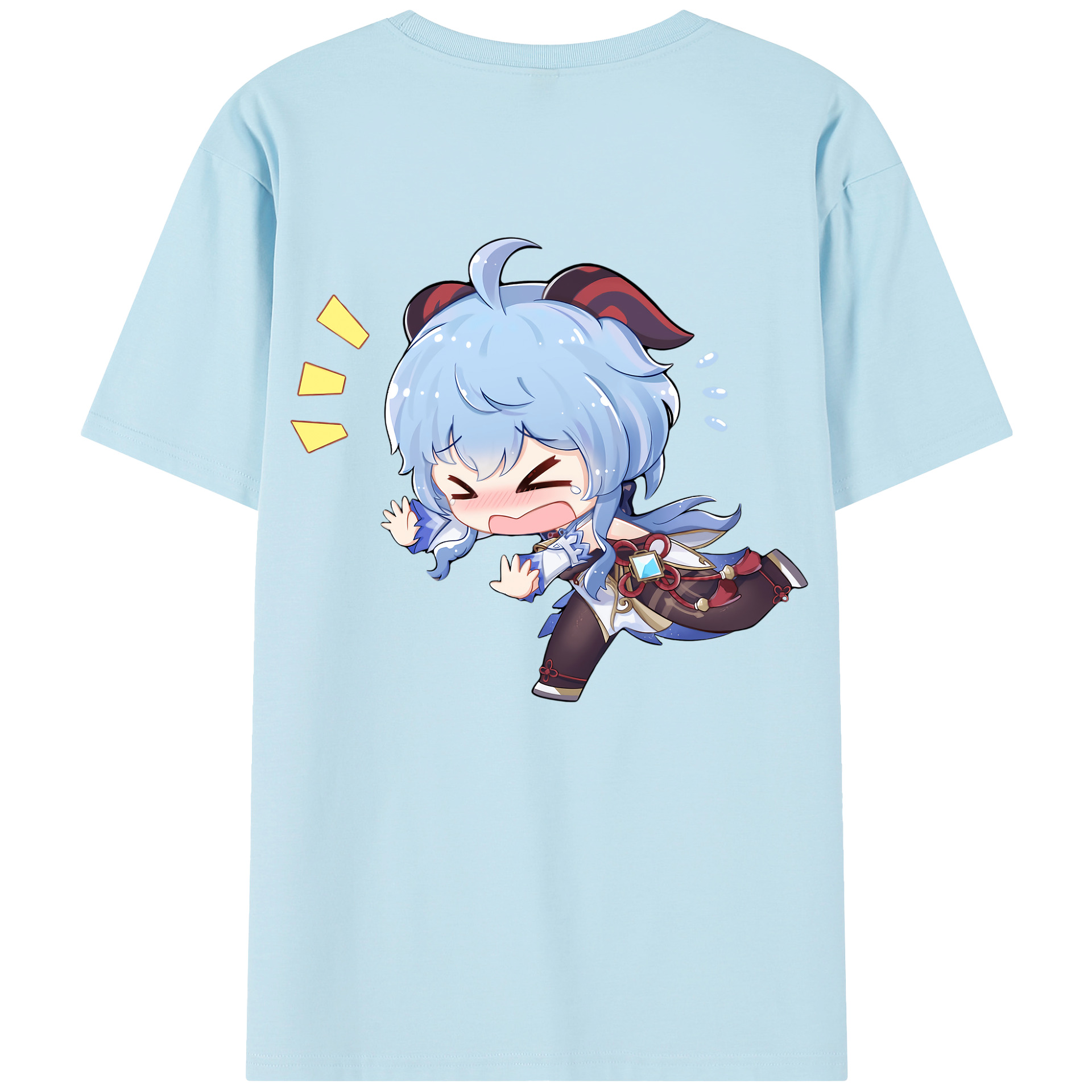 げんし神 甘雨 かんう genshin Ganyu 綿100％半袖Tシャツ（背面プリント）